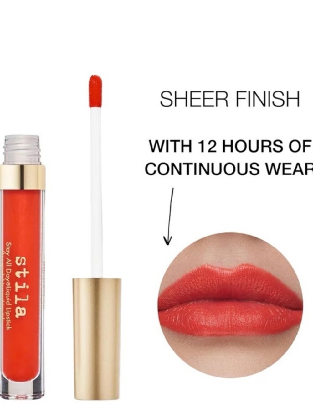 Stila NEW Sheer Fragola Finish Liquid Lipstick - Coral Red